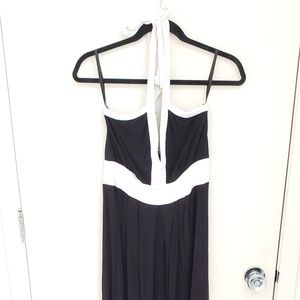 Black and White Calvin Klein Halter Maxi Dress 6